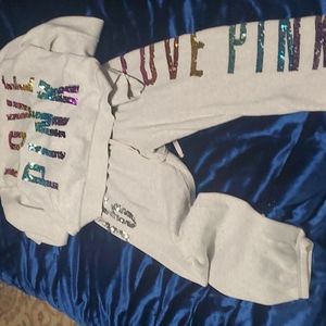 Victorias secret rainbow bling sweatsuit size medium